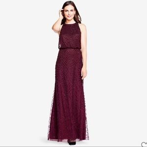 Adrianna Papell Art Deco, Beaded Halter Gown Dress
